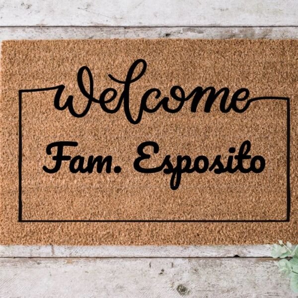 Zerbino Welcome con Nome Personalizzato della tua famiglia o frase